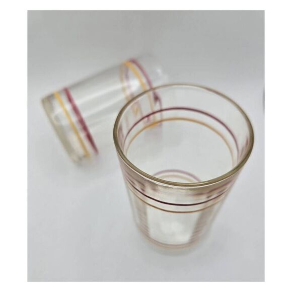 1950's Red and Yellow Striped Glass Set Size Sm - Picture 4 of 7